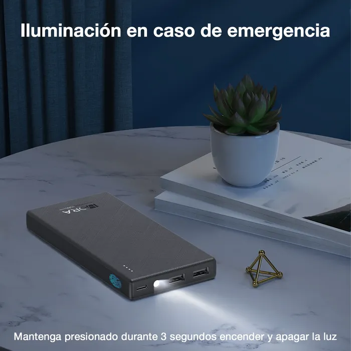 Power Bank Batería Portátil 10000mah Gar 263 1hora Con Indicador De Luz + Cable V8