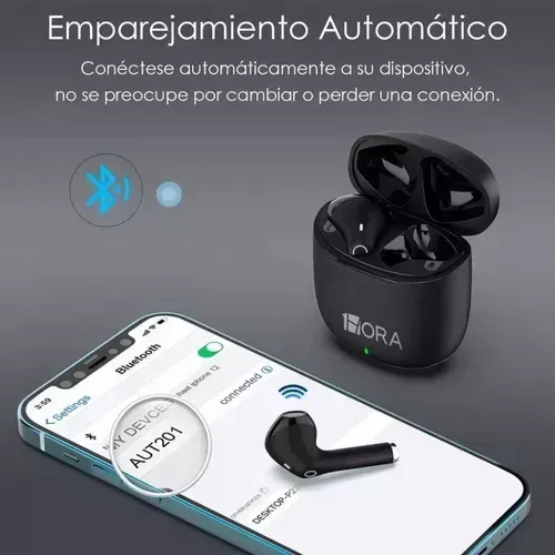 Audífonos Inalámbricos 1hora Auriculares Bluetooth Color Negro