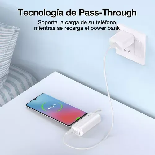 Power Bank Gar 262 4500mah Batería Portátil Tipo C Con Usb Ultra Mini Color Blanco