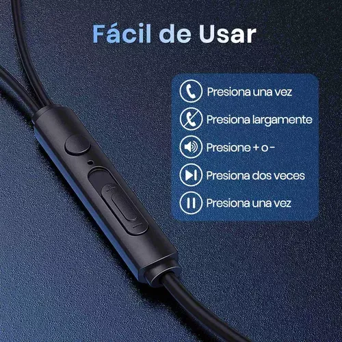 Audífono Alámbrico Aut 123 Manos Libres In Ear Con Micrófono Negro