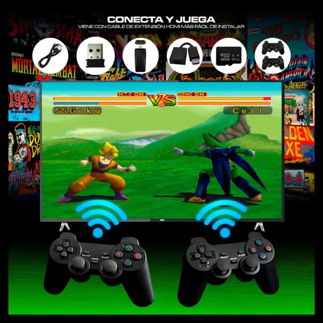 Consola De Juegos Retro Inalámbrica Game Stick 4k 10.000 Juegos 64gb