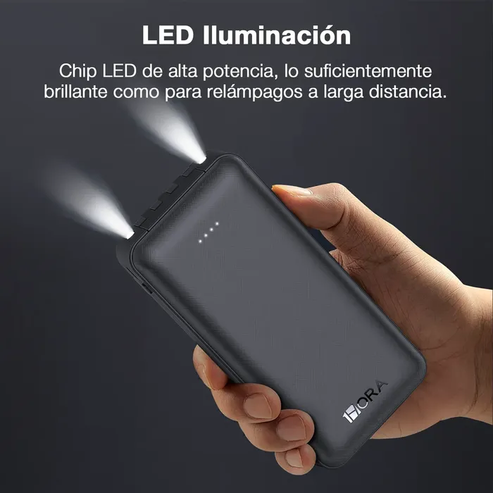 Power Bank Inalámbrica Gar 159 1hora Con Multicables Tipo C V8 Lightning De 20.000mah 