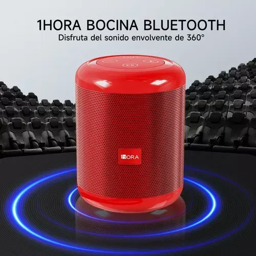 Parlante Bocina Portátil Boc 062 1hora Con Bluetooth Color Rojo