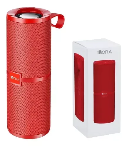 Bocina Bluetooth Portátil, 1Hora BOC060 Bluetooth 5.1 Altavoz Inalámbrico Con Sonido Estéreo HD Reproducción Manos Libres Color Rojo