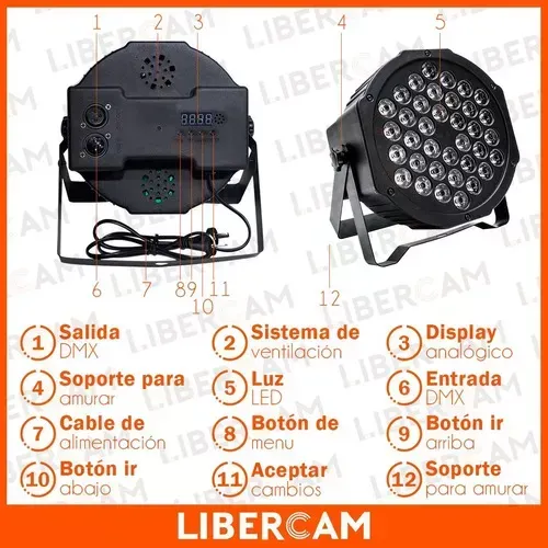 Luz Proton Par 18 Led Rgb Audio Rítmico C Dmx