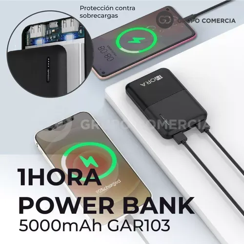 Mini Batería Portátil Power Bank Gar 103 1hora 5.000mah Carga Real