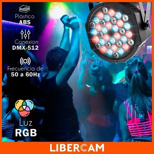 Luz Proton Par 18 Led Rgb Audio Rítmico C Dmx