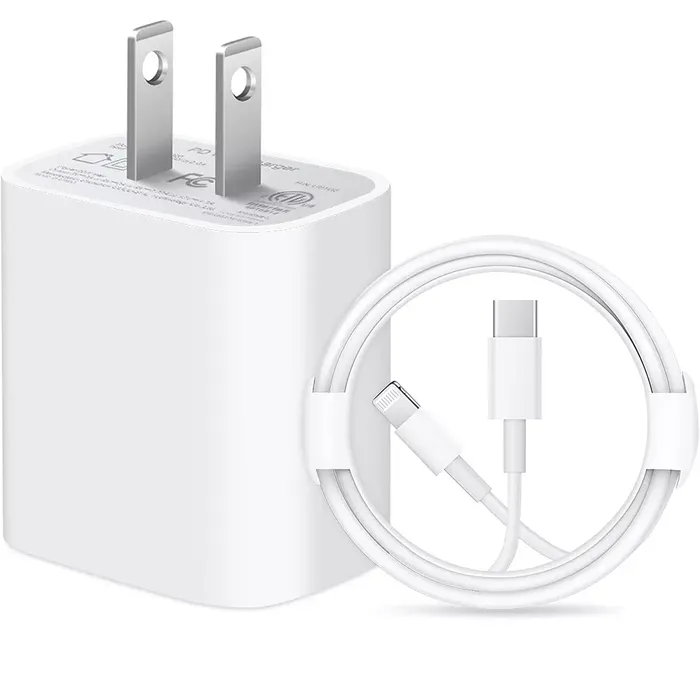 Cargador Cubo Tipo C +cable Carga Rápida Para iPhone 12/pro/pro Max Color Blanco