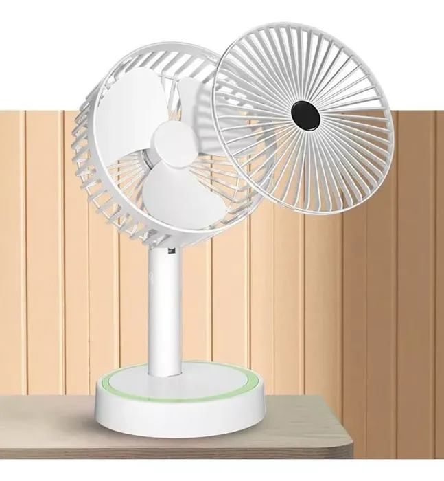 Mini Ventilador Eléctrico Portátil Recargable 3 Velocidades Color Blanco