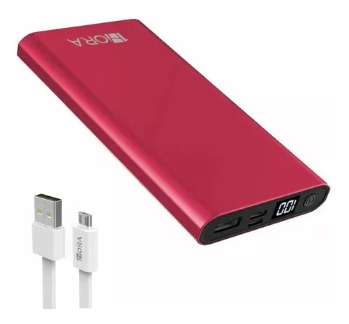 Power Bank Gar 130 Brillo Metálico Batería Portátil 10000 Mah 2.1a Color Roja