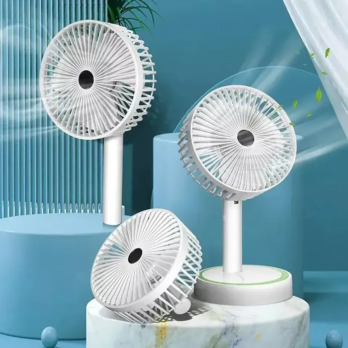 Mini Ventilador Eléctrico Portátil Recargable 3 Velocidades Color Blanco