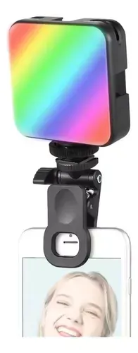 Mini Led Recargable Rgb Con Soporte Clip 