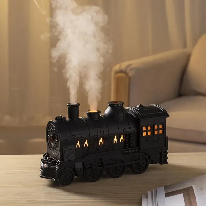 Mini Humidificador Tren Portátil Con Control Color Negro 