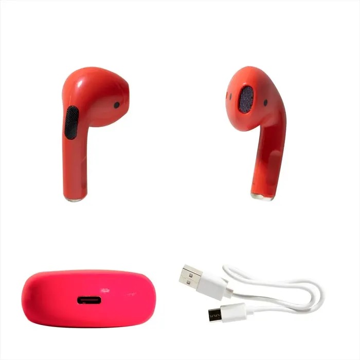 Audífonos In-ear Bluetooth Auriculares 1hora Negro Color Rojo