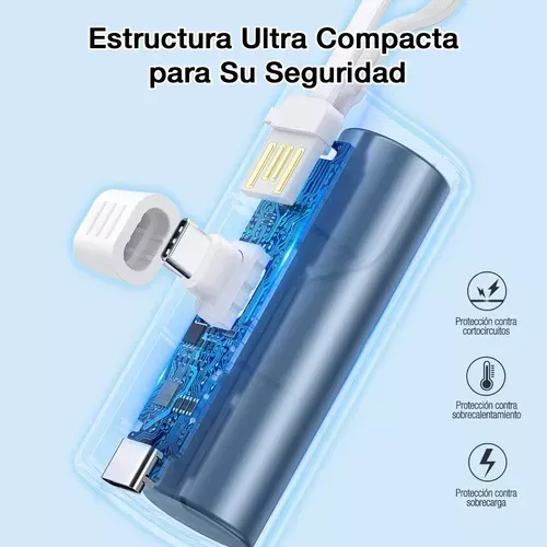 Power Bank Gar 262 4500mah Batería Portátil Tipo C Con Usb Ultra Mini Color Blanco