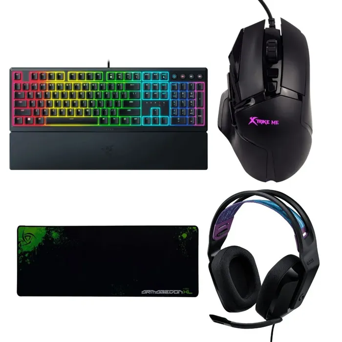 Combo Gamer: Mouse GM520 + Teclado Ornata V3 + G335 + Pad VSG