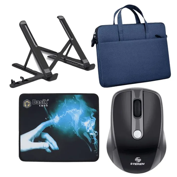 Combo Office Mouse Steren COM-5700 + Pad + Funda 15.6″ A + Stand