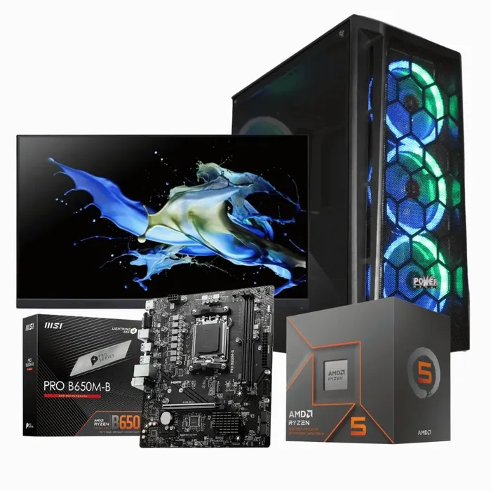 Equipo Power Group R85162SM: Ryzen 5 + 16GB + SSD 512GB + Monitor	