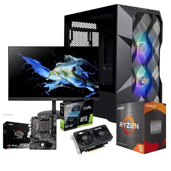 Equipo Power Group R56162MRX6C: Ryzen 5 5600G + RTX 3050 + 16GB + Monitor	