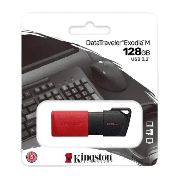 Usb Kingston 3,2 Dtx Exodia M Retracti Dtxm/128gb Roja	