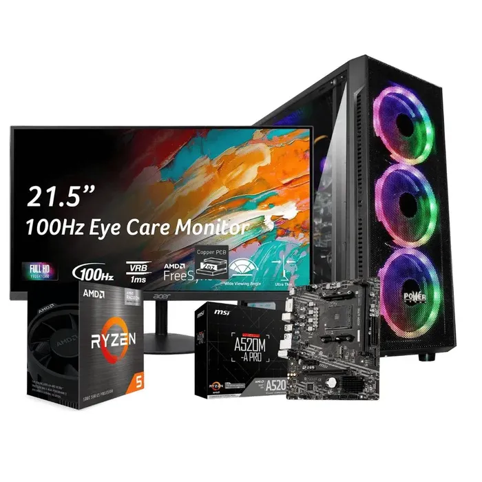 Equipo Power Group R56162SKL: Ryzen 5 + 32GB + SSD 512GB + Monitor