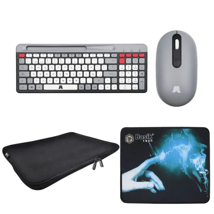 Combo Office Teclado+Mouse 2.4G Jaltech + Funda 15″ + Pad BSKPAD