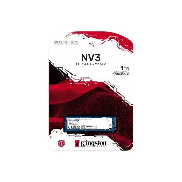 Unidad de estado sólido Kingston NV3 - M.2 2280 Interno - 1TB - PCI Express NVMe	