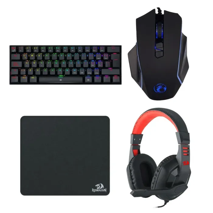 Combo Gamer Teclado K630RGB + Mouse X4 + H120 + Pad Flick S