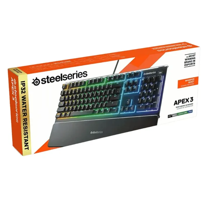 Teclado Alámbrico Gamer Steelseries Apex 3 Con Luces Rgb