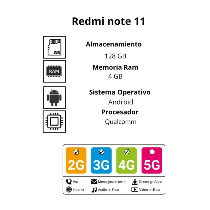 Celular Xiaomi redmi note 11 128GB 4GB azul estelar