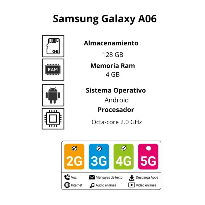 Celular Samsung Galaxy A06 4+128GB Verde