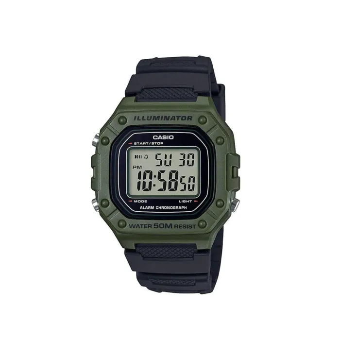 Reloj Casio Para Hombre Goma Original W-218h-3avdf