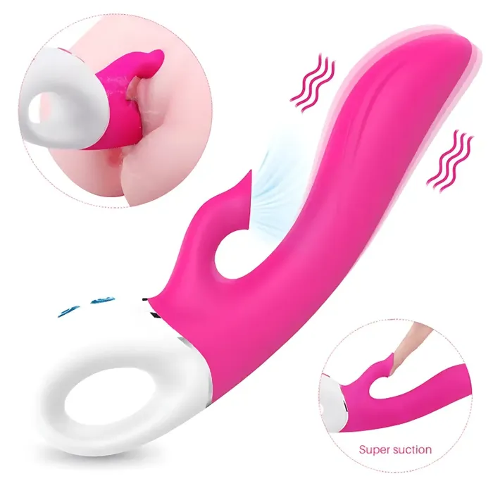 Dew Doble Estimulación Vibrador Con Succión