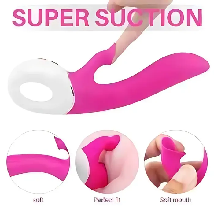 Dew Doble Estimulación Vibrador Con Succión