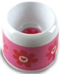 Pet Bowl Comedero Para Mascotas Flores Y Corazones Rosado