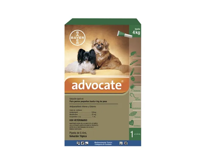 Antiparasitario Para Perros Bayer Advocate 1.0 Ml De 0 a 4 Kg