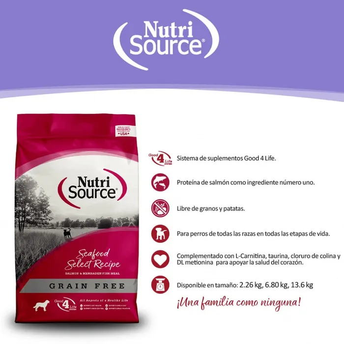 Comida Para Perros Nutrisource GF Seafood Select 2,2 Kg