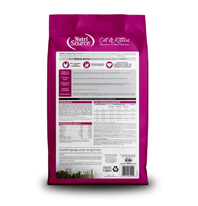 Comida Para Gatos Nutrisource Adult & Kitten Chicken & Rice 2,9 Kg