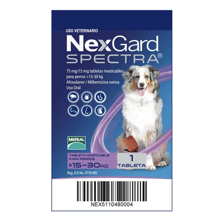 Antipulgas Para Perros Nexgard Spectra De 15 A 30 Kg