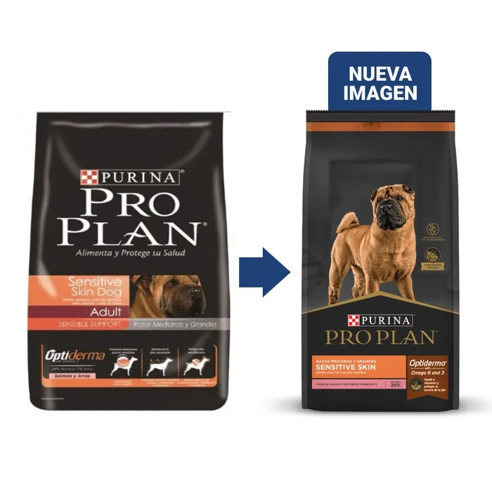 Comida Para Perros Pro Plan Sensitive Skin Razas Medianas y Grandes 3 Kg