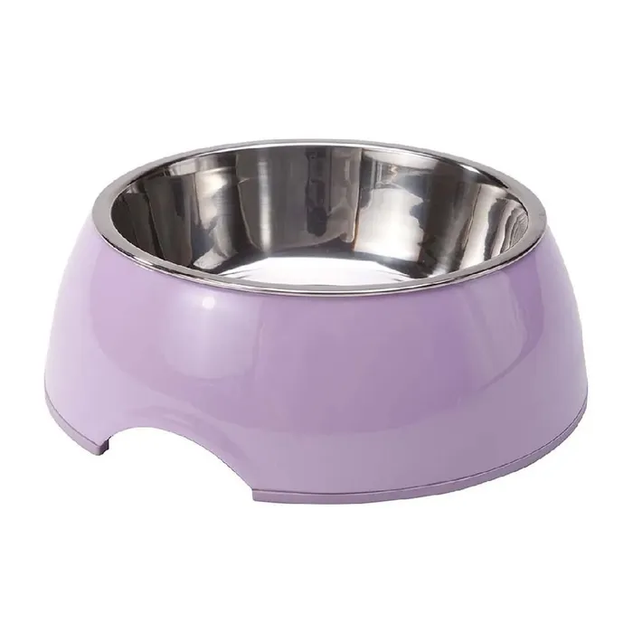 Comedero Bebedero Para Perros 2 En 1 Talla M Morado