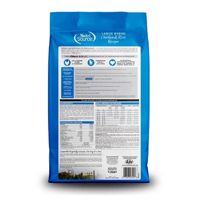 Comida Para Perros Nutrisource Large Breed Adult Chicken & Rice 13,6 Kg