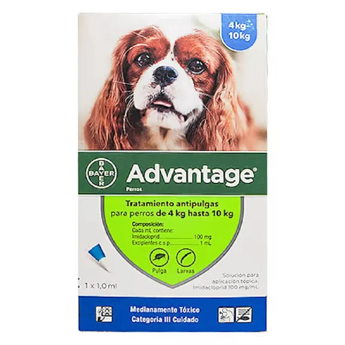 Antipulgas Para Perros Bayer Advantage  1.0 Ml Perros de 4 a 10 Kg