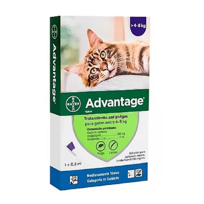 Antipulgas Para Gatos Bayer Advantage 0.4 Ml Gatos Hasta 4 Kg