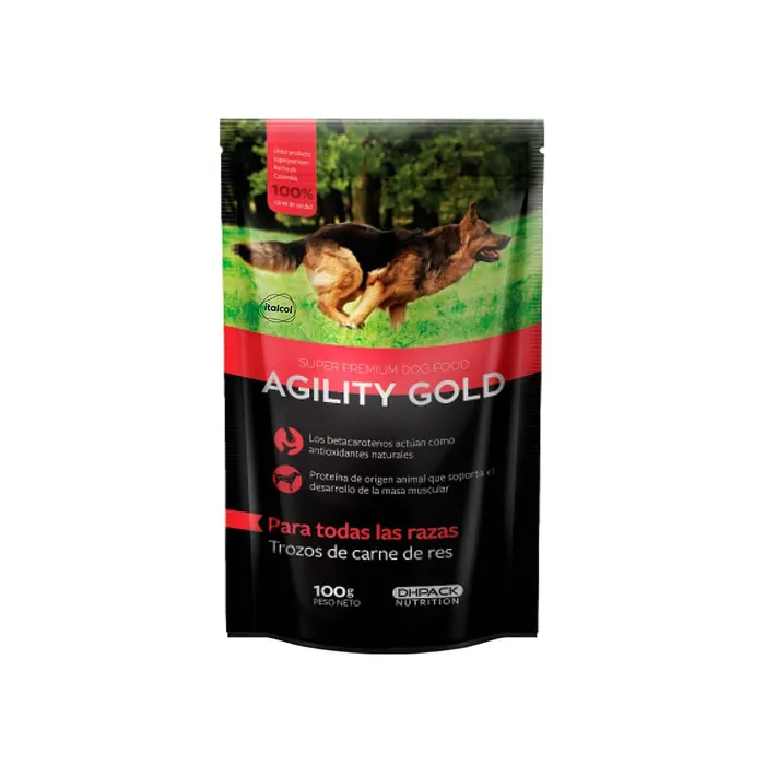 Agility Gold Pouch Trozos De Carne De Res 100Gr