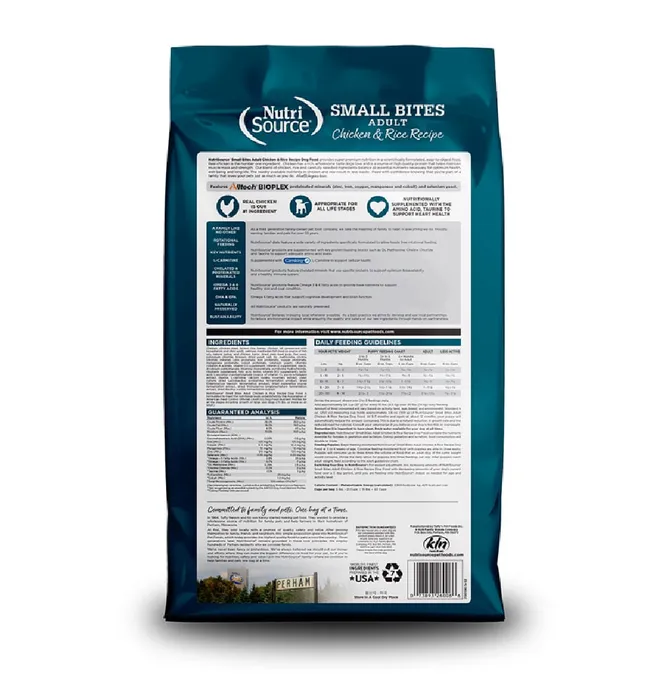 Comida Para Perros Nutrisource Small Bites Chicken & Rice 2,2 Kg