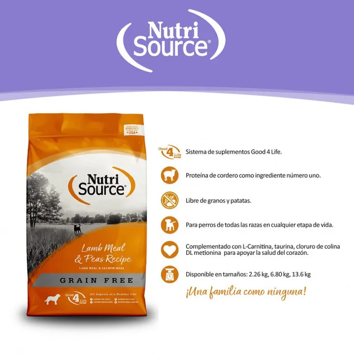 Comida Para Perros Nutrisource GF Lamb 2,2 Kg