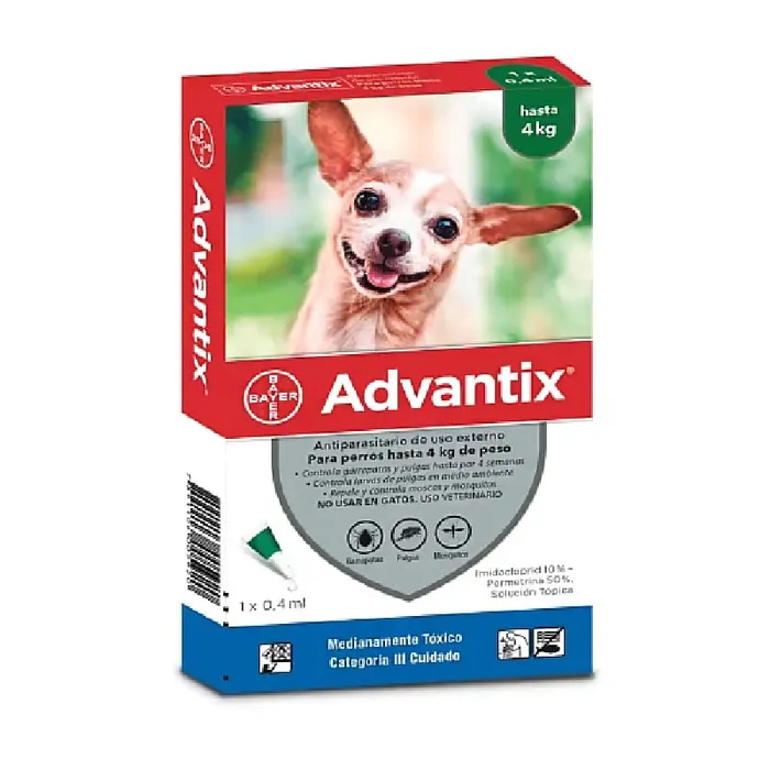 Antiparasitario Para Perros Bayer Advantix Perros 0.4 Ml Perros Hasta 4 Kg