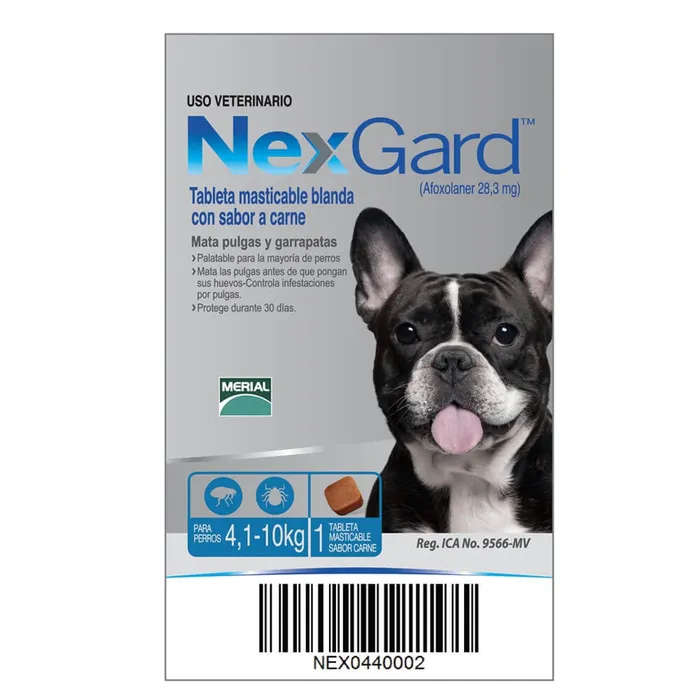 Antipulgas Para Perros Nexgard Chewable De 4.1 A 10 Kg