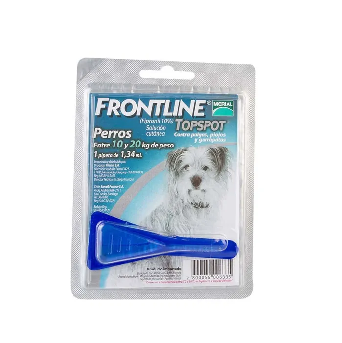 Antipulgas Para Perros Frontline Pipeta De 10 A 20 Kg 1.34 Ml